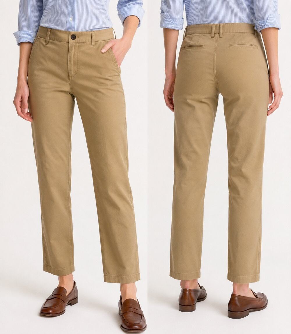J.Crew Women’s Size 8 29 Long Tan Khaki Chino Pants Straight Leg